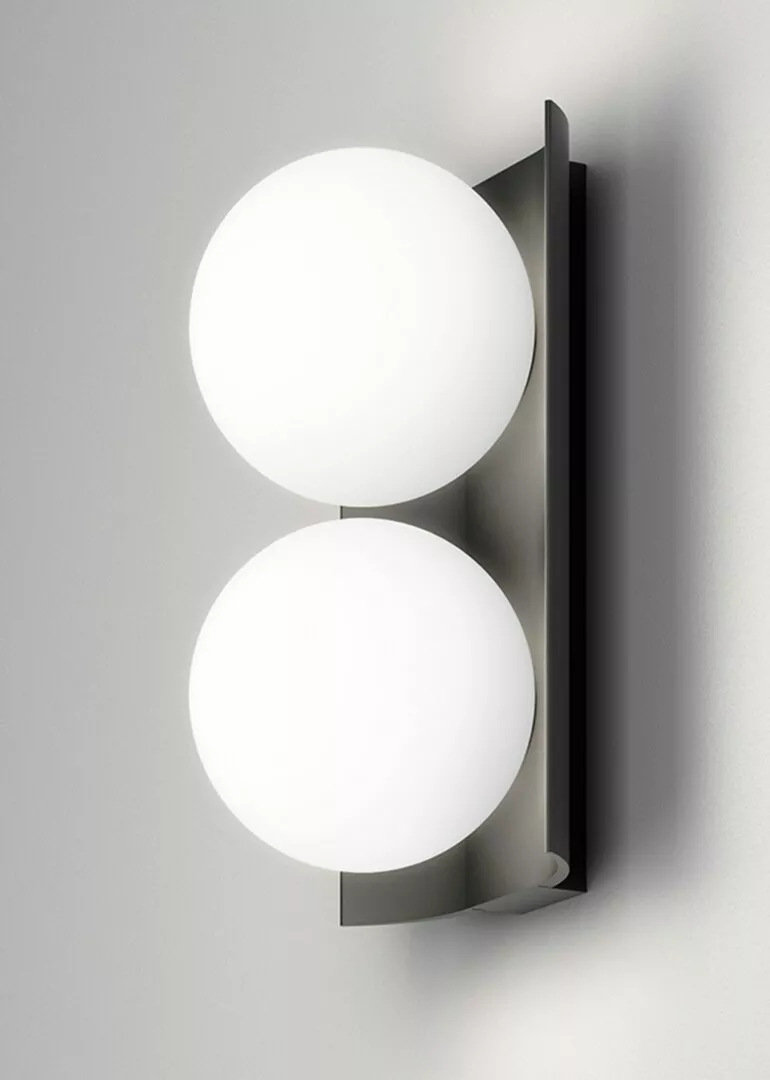 Modern double globe wall sconce lighting.