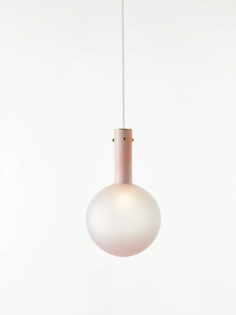 Minimalist pendant light with frosted white globe.